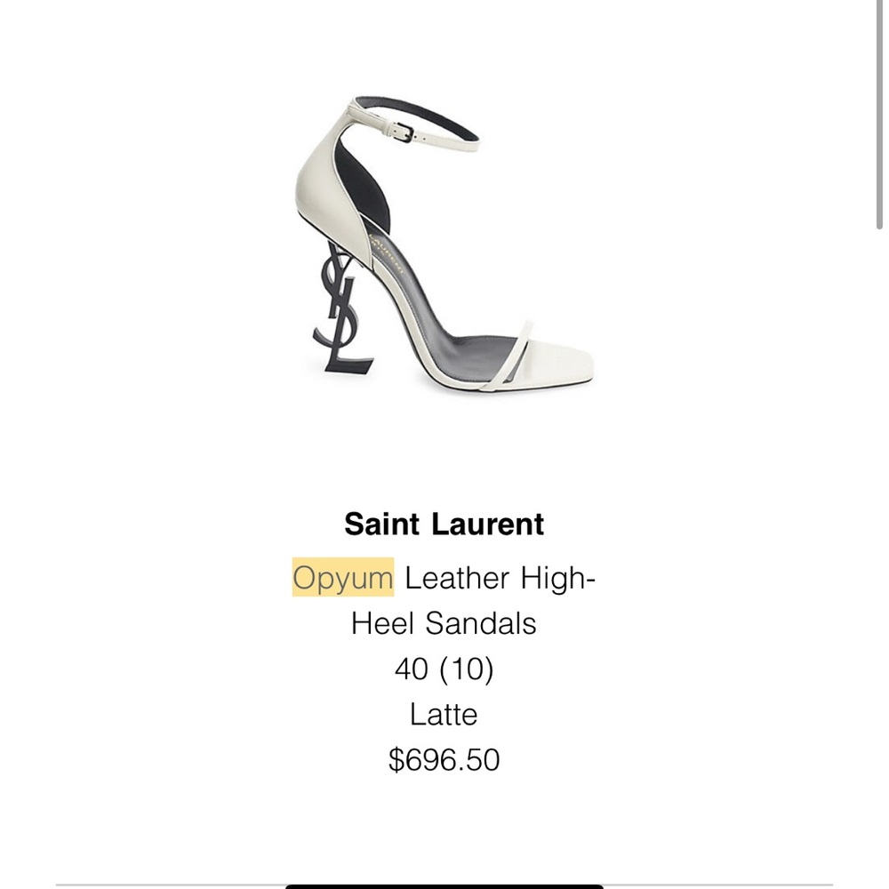 Saint Laurent Opium Leather High-Heel Sandals - Cream